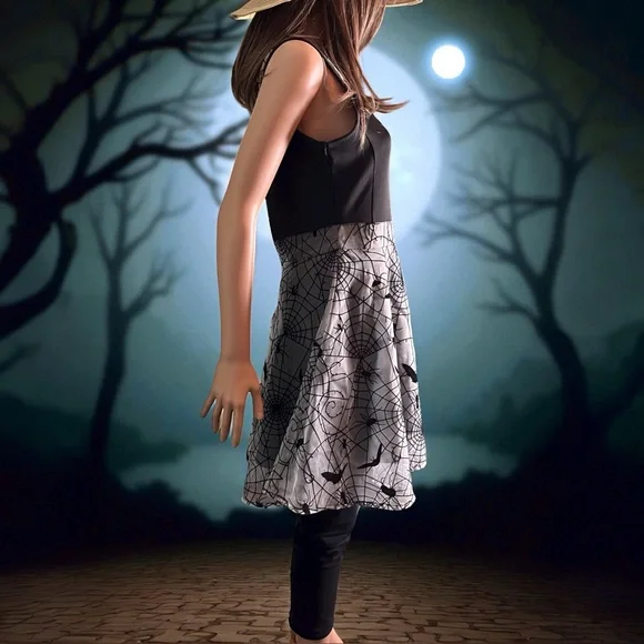 Fit & Flare Goth Dress. Spirit. Cosplay. Gothic. Halloween Costume Party. Size L - Picture 9 of 10